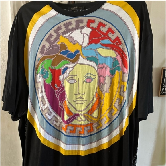 Versace Black and Gray Patterned Shirt